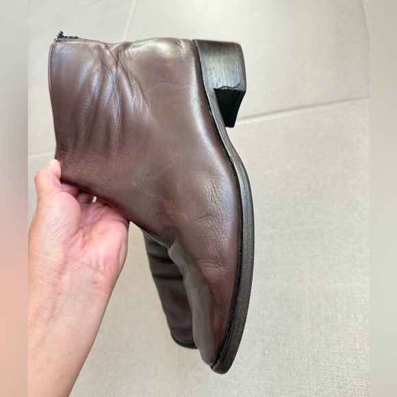 Vintage Cole Haan Ankle Bootie Size 8 1/2 Dark Brown Leather VGUC Made in Italy - Picture 10 of 13